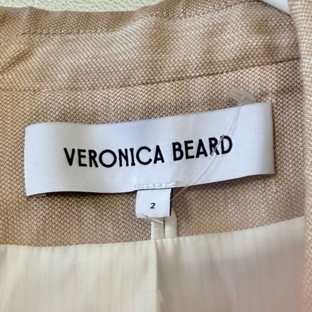 VERONICA BEARD Hosanna Linen Dickey Jacket in Khaki Melange Sz 2 - Picture 10 of 11